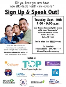 Sign Up and Speak Out flyer