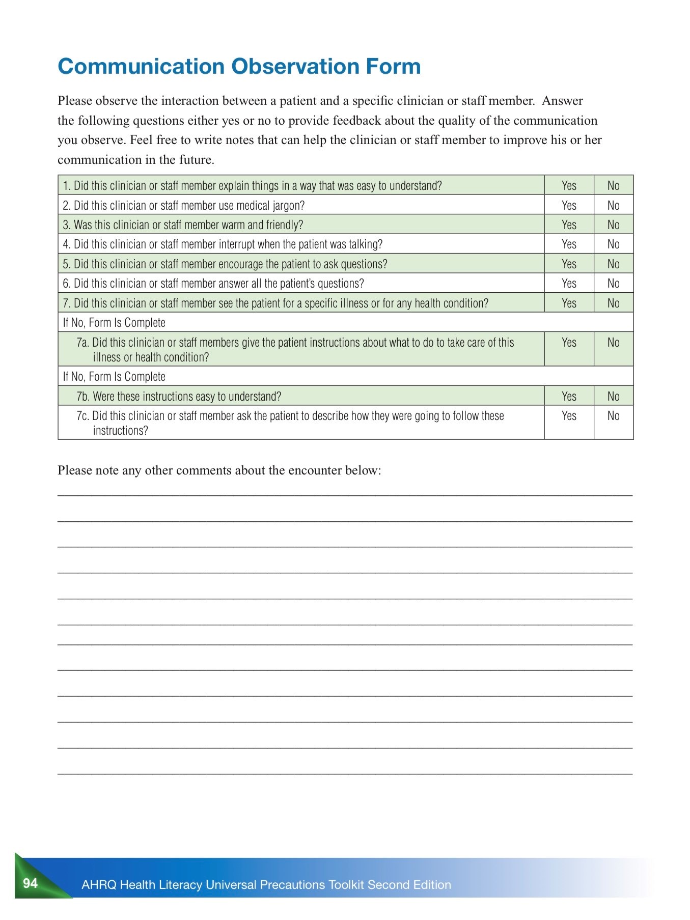 Physical Therapy Observation Hours Template